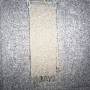 Polo Ralph Lauren  Scarf Lambs Wool Fring Trim Gray One Size